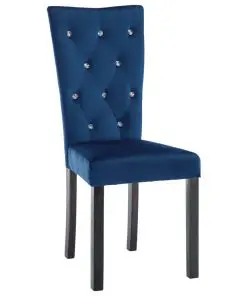 vidaXL Dining Chairs 2 pcs Dark Blue Velvet