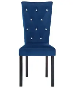 vidaXL Dining Chairs 2 pcs Dark Blue Velvet