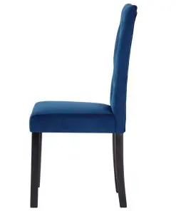 vidaXL Dining Chairs 2 pcs Dark Blue Velvet