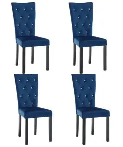 vidaXL Dining Chairs 4 pcs Dark Blue Velvet