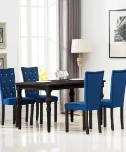 vidaXL Dining Chairs 4 pcs Dark Blue Velvet