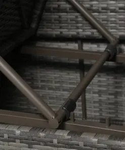 vidaXL 4 Piece Garden Lounge Set with Cushions Poly Rattan Grey