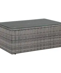 vidaXL 4 Piece Garden Lounge Set with Cushions Poly Rattan Grey