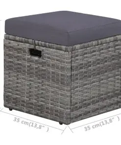 vidaXL 4 Piece Garden Lounge Set with Cushions Poly Rattan Grey