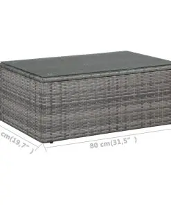 vidaXL 4 Piece Garden Lounge Set with Cushions Poly Rattan Grey