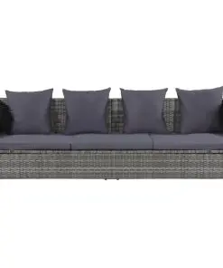 43959 vidaXL Outdoor Sunlounger Poly Rattan 200x60x58 cm Grey – Untranslated