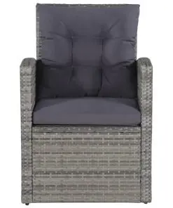 vidaXL 6 Piece Garden Lounge Set with Cushions Poly Rattan Grey