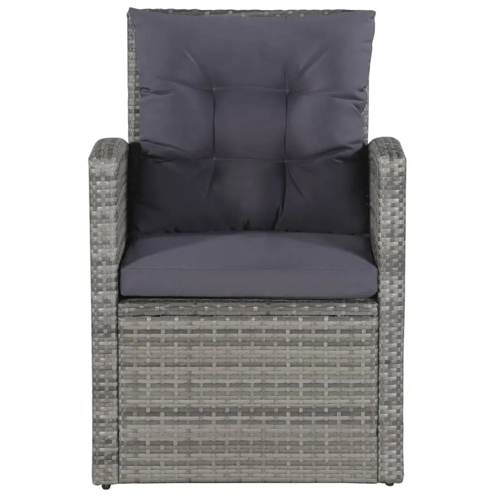 vidaXL 6 Piece Garden Lounge Set with Cushions Poly Rattan Grey