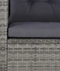 vidaXL 6 Piece Garden Lounge Set with Cushions Poly Rattan Grey