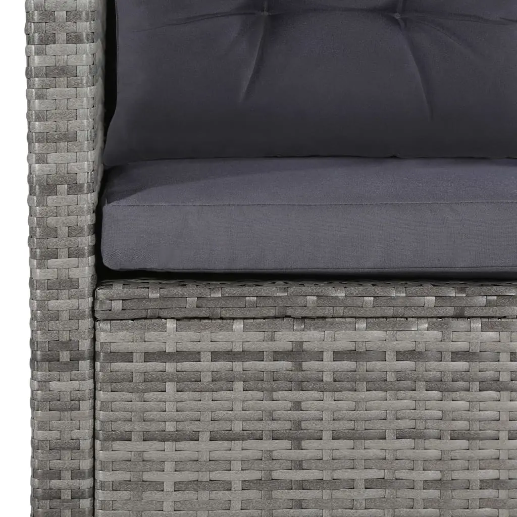 vidaXL 6 Piece Garden Lounge Set with Cushions Poly Rattan Grey