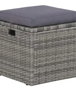 vidaXL 6 Piece Garden Lounge Set with Cushions Poly Rattan Grey