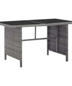 vidaXL 6 Piece Garden Lounge Set with Cushions Poly Rattan Grey