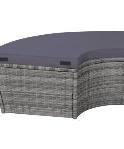 vidaXL 4 Piece Outdoor Lounge Set with Cushions Poly Rattan Grey