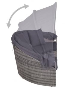 vidaXL 4 Piece Outdoor Lounge Set with Cushions Poly Rattan Grey