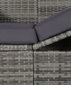 vidaXL Garden Bed with Canopy Grey 205×62 cm Poly Rattan