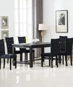 vidaXL Dining Chairs 6 pcs Black Velvet