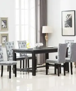 vidaXL Dining Chairs 6 pcs Silver Velvet