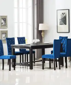 vidaXL Dining Chairs 6 pcs Dark Blue Velvet
