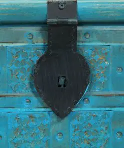 vidaXL Storage Chest Solid Mango Wood Blue 100x40x41 cm