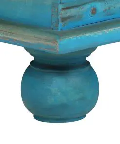 vidaXL Storage Chest Solid Mango Wood Blue 100x40x41 cm