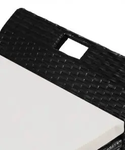 vidaXL Storage Bench with Cushion 138 cm Poly Rattan Black