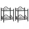 vidaXL Bedside Tables 2 pcs Steel and Tempered Glass 45×30,5×60 cm Black