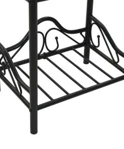 vidaXL Bedside Tables 2 pcs Steel and Tempered Glass 45×30,5×60 cm Black