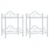 vidaXL Bedside Tables 2 pcs Steel and Tempered Glass 45×30.5×60 cm White