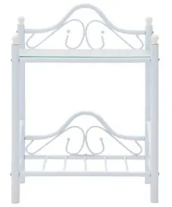vidaXL Bedside Tables 2 pcs Steel and Tempered Glass 45×30.5×60 cm White