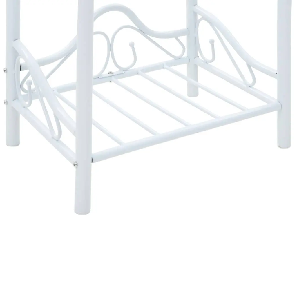 vidaXL Bedside Tables 2 pcs Steel and Tempered Glass 45×30.5×60 cm White