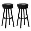 vidaXL Bar Chairs 2 pcs Black Faux Leather
