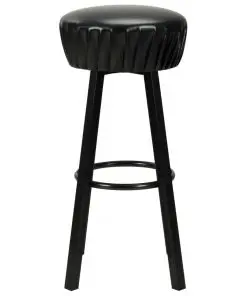 vidaXL Bar Chairs 2 pcs Black Faux Leather