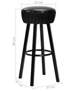 vidaXL Bar Chairs 2 pcs Black Faux Leather