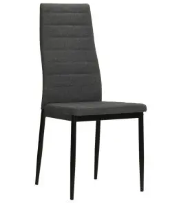 vidaXL Dining Chairs 2 pcs Dark Grey Fabric