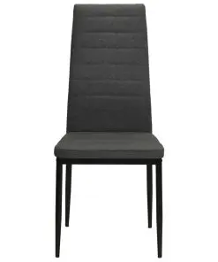 vidaXL Dining Chairs 2 pcs Dark Grey Fabric