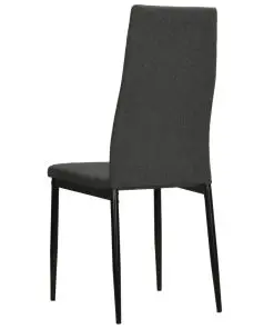 vidaXL Dining Chairs 2 pcs Dark Grey Fabric