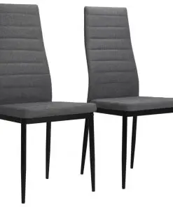 vidaXL Dining Chairs 2 pcs Light Grey Fabric