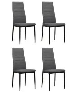 vidaXL Dining Chairs 4 pcs Light Grey Fabric