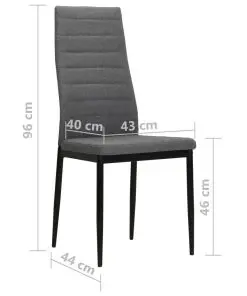 vidaXL Dining Chairs 4 pcs Light Grey Fabric
