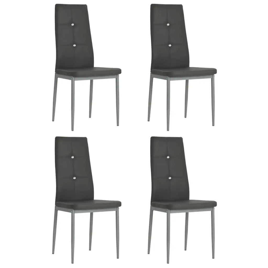 vidaXL Dining Chairs 4 pcs Grey Faux Leather