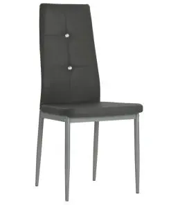 vidaXL Dining Chairs 4 pcs Grey Faux Leather