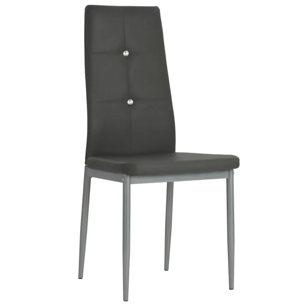 vidaXL Dining Chairs 4 pcs Grey Faux Leather