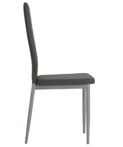 vidaXL Dining Chairs 4 pcs Grey Faux Leather