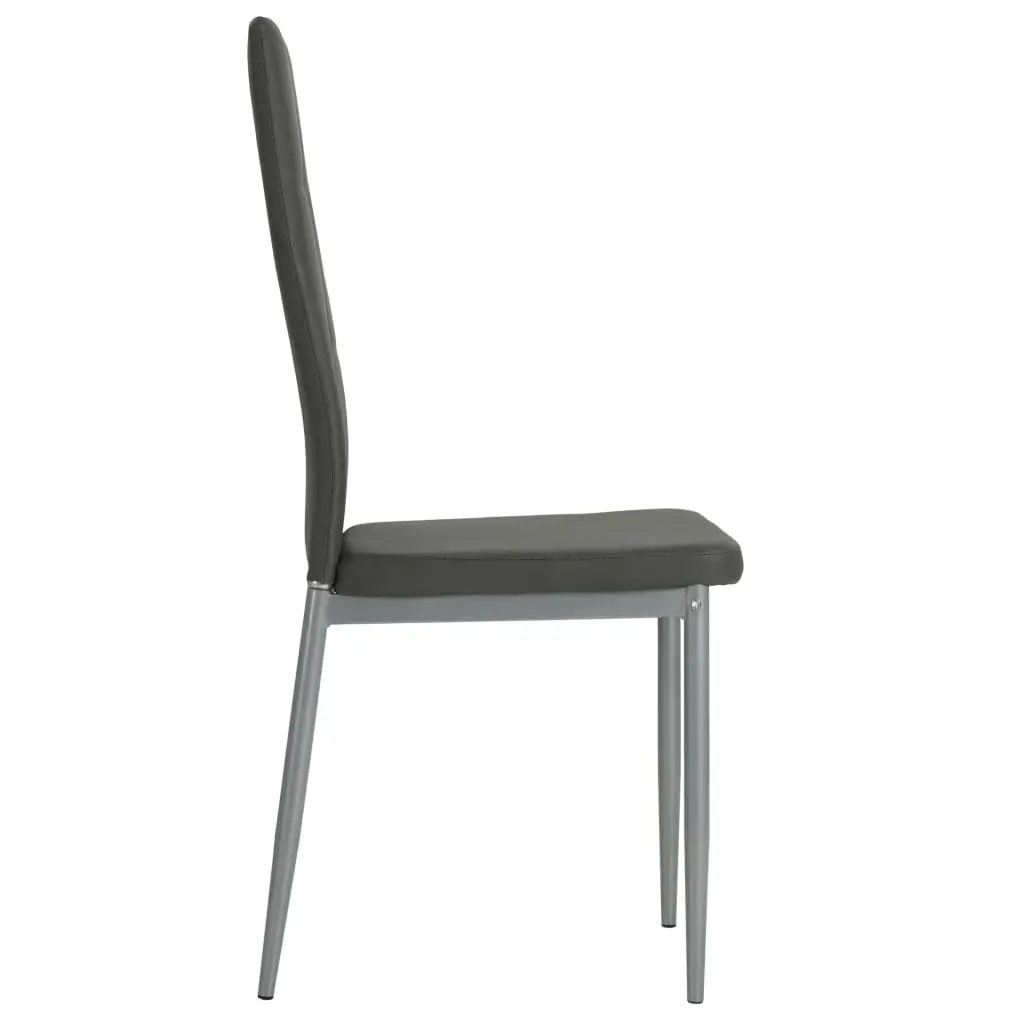 vidaXL Dining Chairs 4 pcs Grey Faux Leather