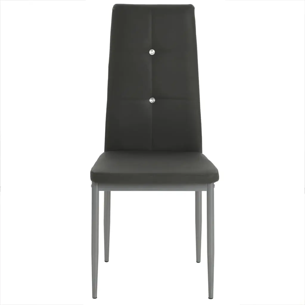 vidaXL Dining Chairs 4 pcs Grey Faux Leather