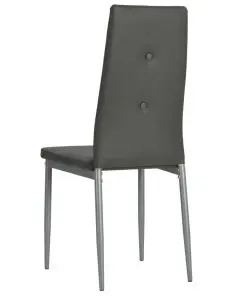 vidaXL Dining Chairs 4 pcs Grey Faux Leather