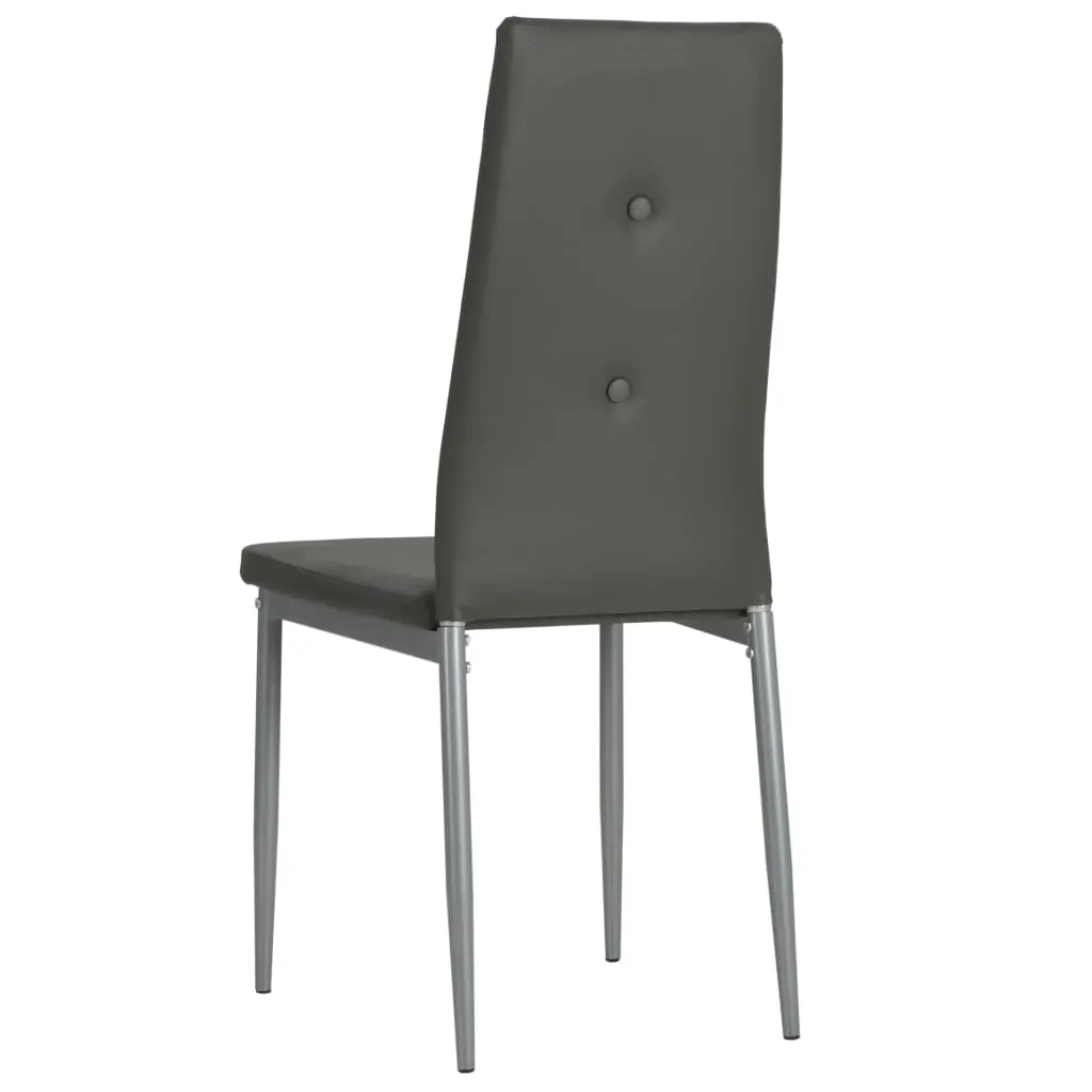 vidaXL Dining Chairs 4 pcs Grey Faux Leather