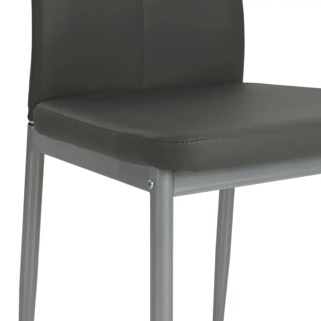vidaXL Dining Chairs 4 pcs Grey Faux Leather