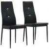vidaXL Dining Chairs 2 pcs Black Faux Leather