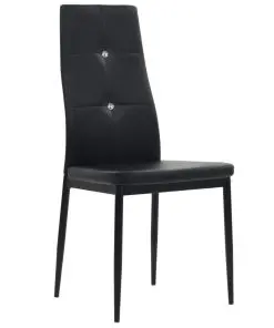 vidaXL Dining Chairs 2 pcs Black Faux Leather